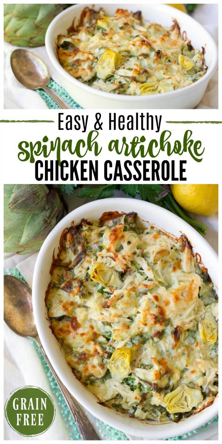 Easy Healthy Chicken Casserole Recipes
 Healthy Spinach Artichoke Chicken Casserole