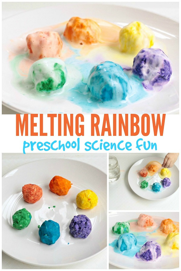 Easy Projects For Preschoolers
 Melting Rainbow Preschool Science Experiment