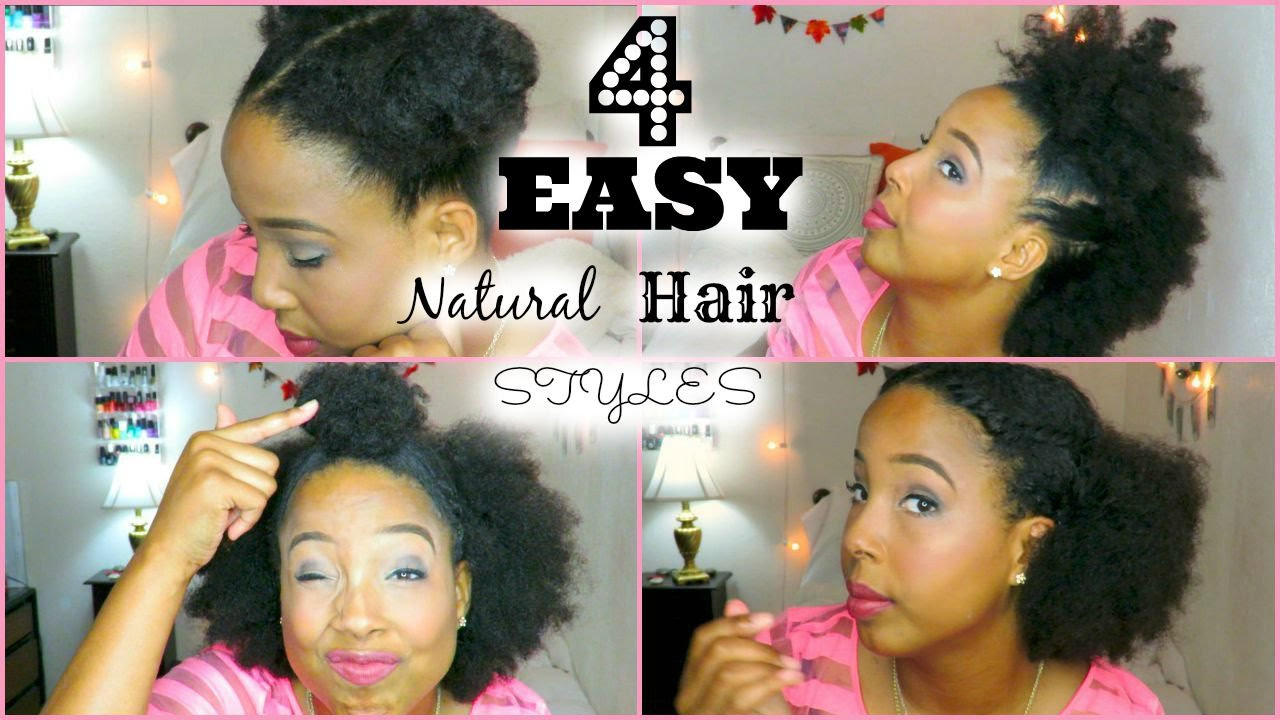 Easy Quick Natural Hairstyles
 Four Easy Quick HairStyles for Short Medium Natural Hair