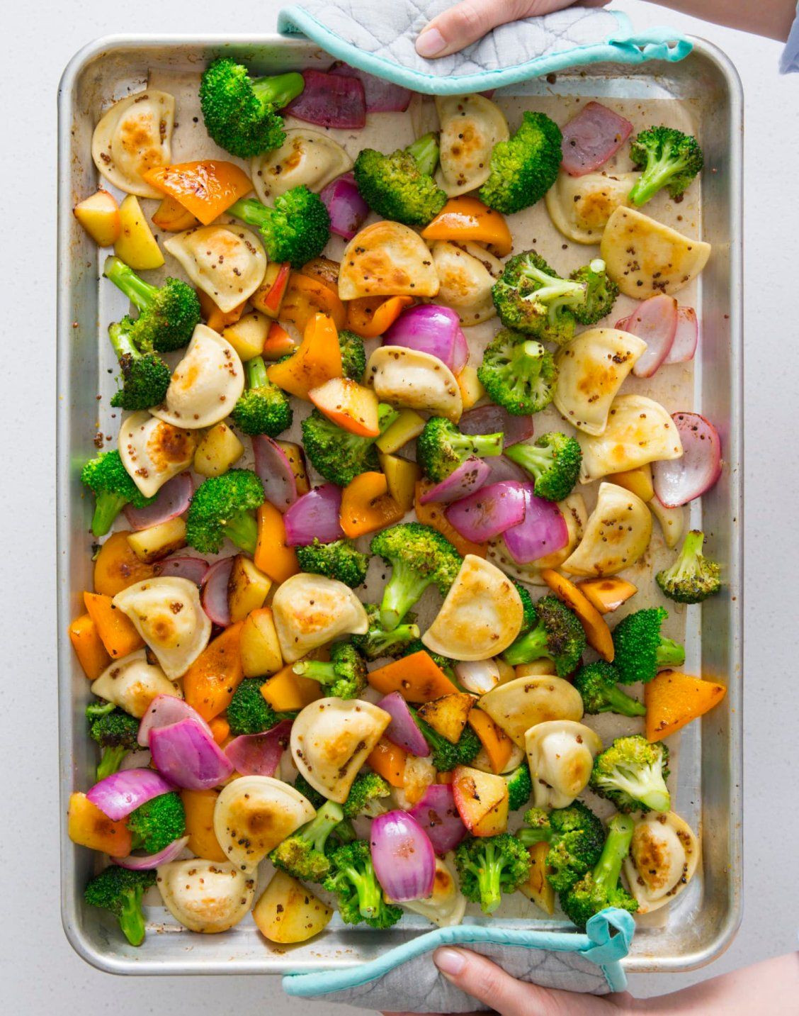 Easy Sheet Pan Dinners
 Easy Mini Pierogy & Veggie Sheet Pan Dinner