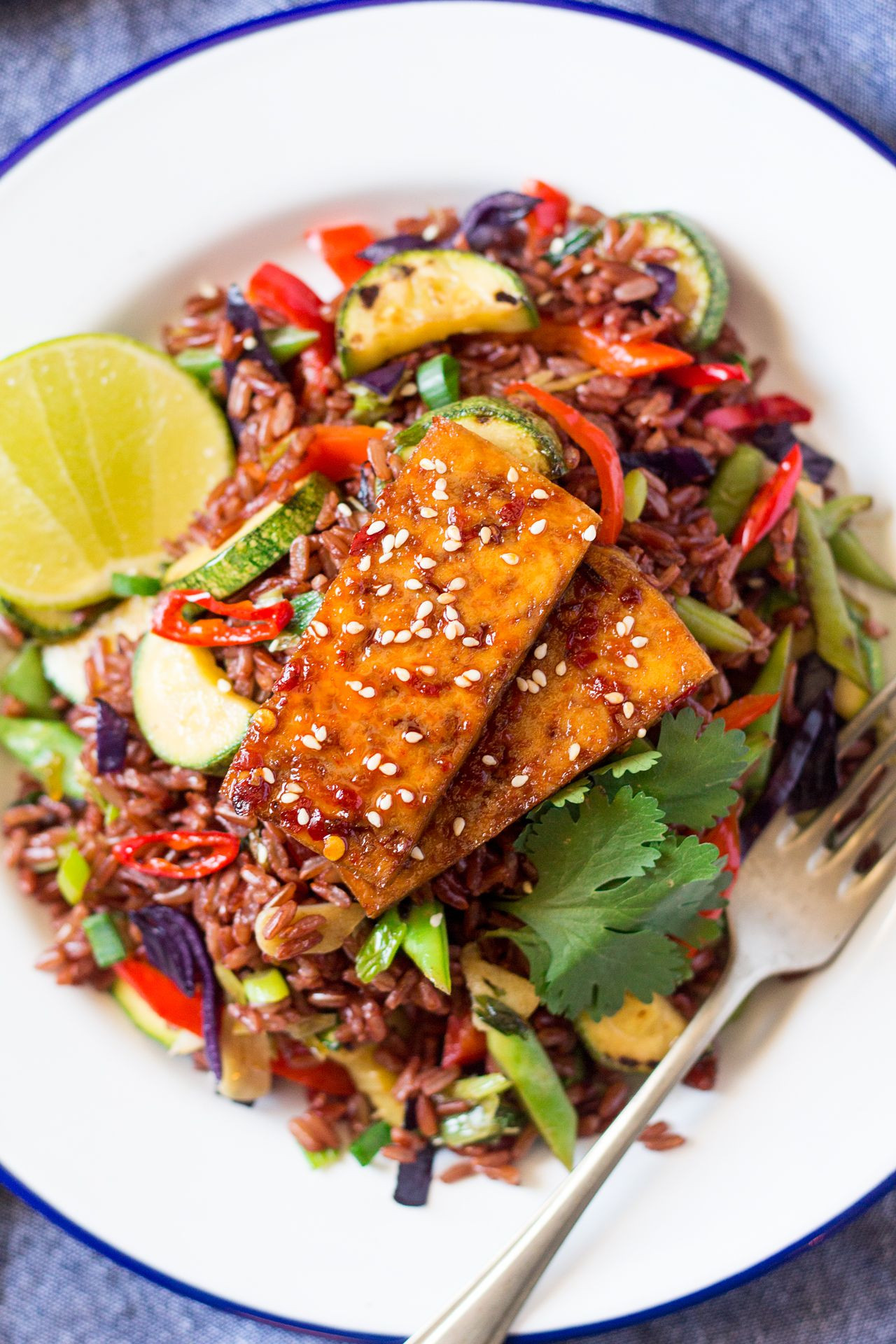 Easy Spicy Tofu Recipes
 Red rice stir fry with spicy tofu an announcement