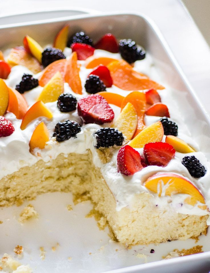Easy Summer Dessert Recipes
 Easy Summer Cake with Fruit & Cream Recipe