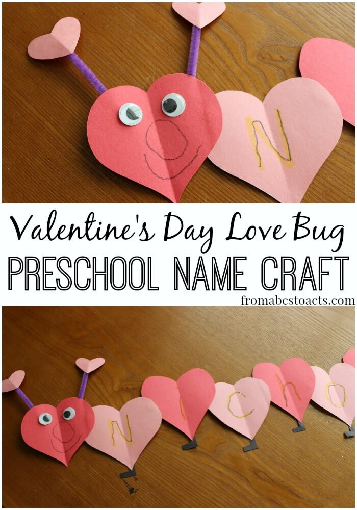 Easy Valentine Crafts For Preschoolers
 Love Bug Name Craft for Preschoolers