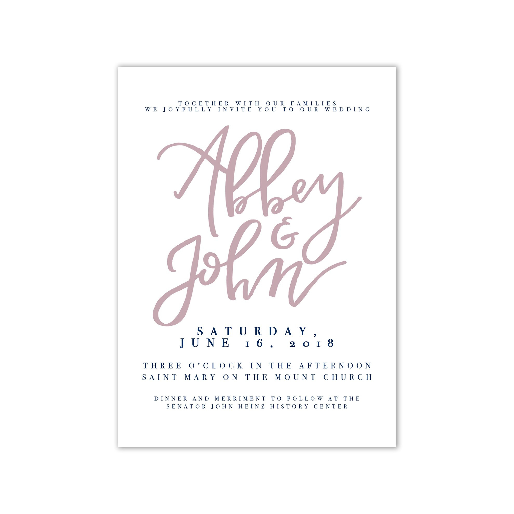 Easy Wedding Invitations
 Clean Simple Dusty Rose Wedding Invitation Suite – Oh
