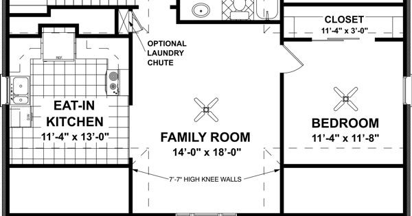 Eat In Kitchen Floor Plans
 Upper level floor plan of Garage Plan 7124 Eat in kitchen