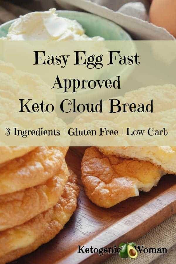Egg Cloud Bread
 Keto Cloud Bread with Dairy Free and Egg Fast Options