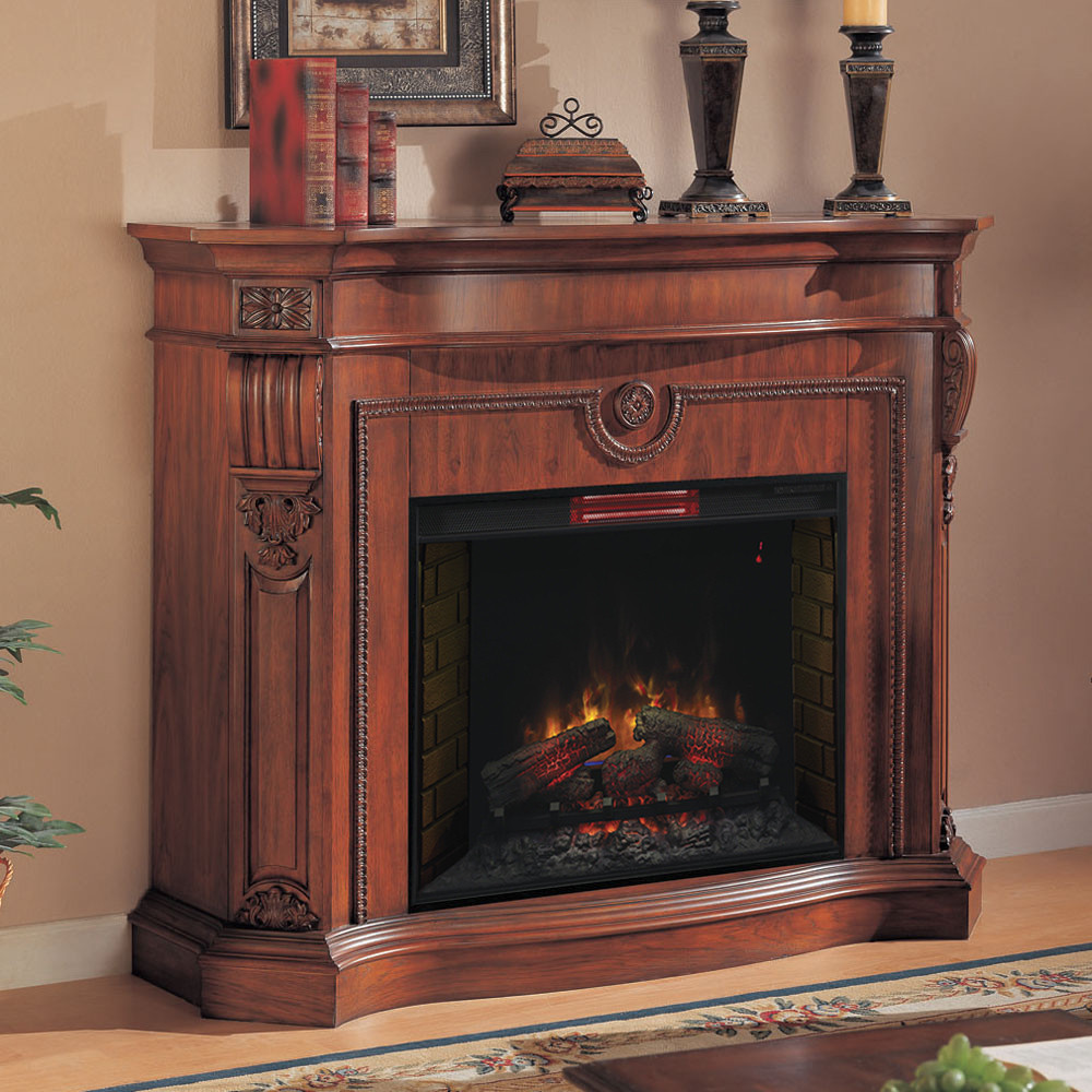 Electric Fireplace And Mantel
 Florence Infrared Electric Fireplace Mantel in Heritage