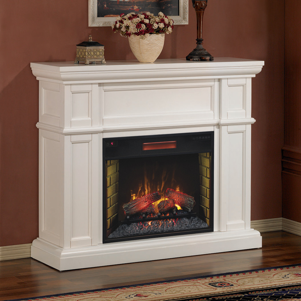 Electric Fireplace And Mantel
 Artesian White Infrared Electric Fireplace Mantel