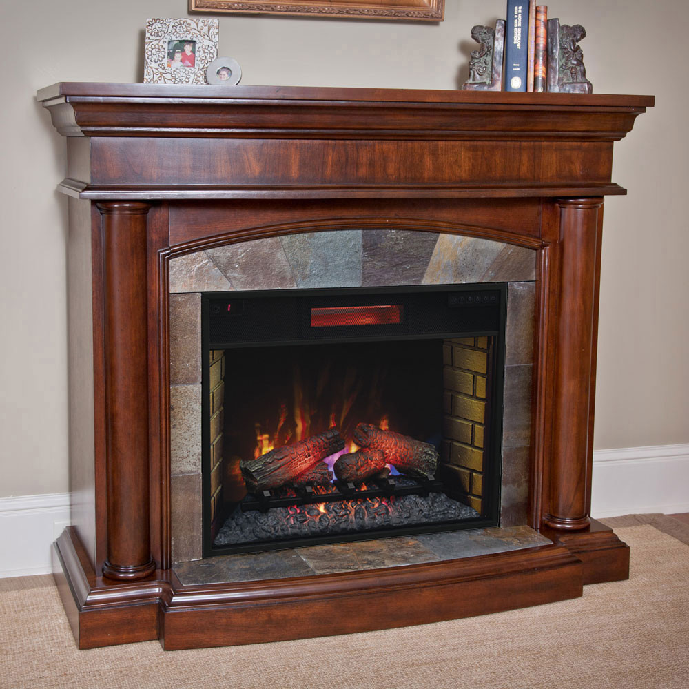 Electric Fireplace And Mantel
 Aspen Infrared Electric Fireplace Mantel Package in