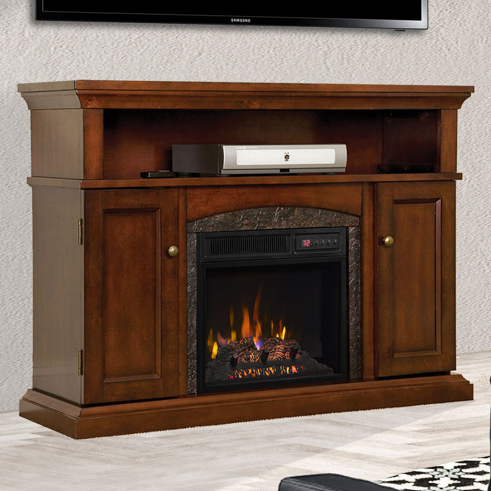 Electric Fireplace Cabinet
 Lynwood Cabinet Vintage Cherry & 18" Firebox