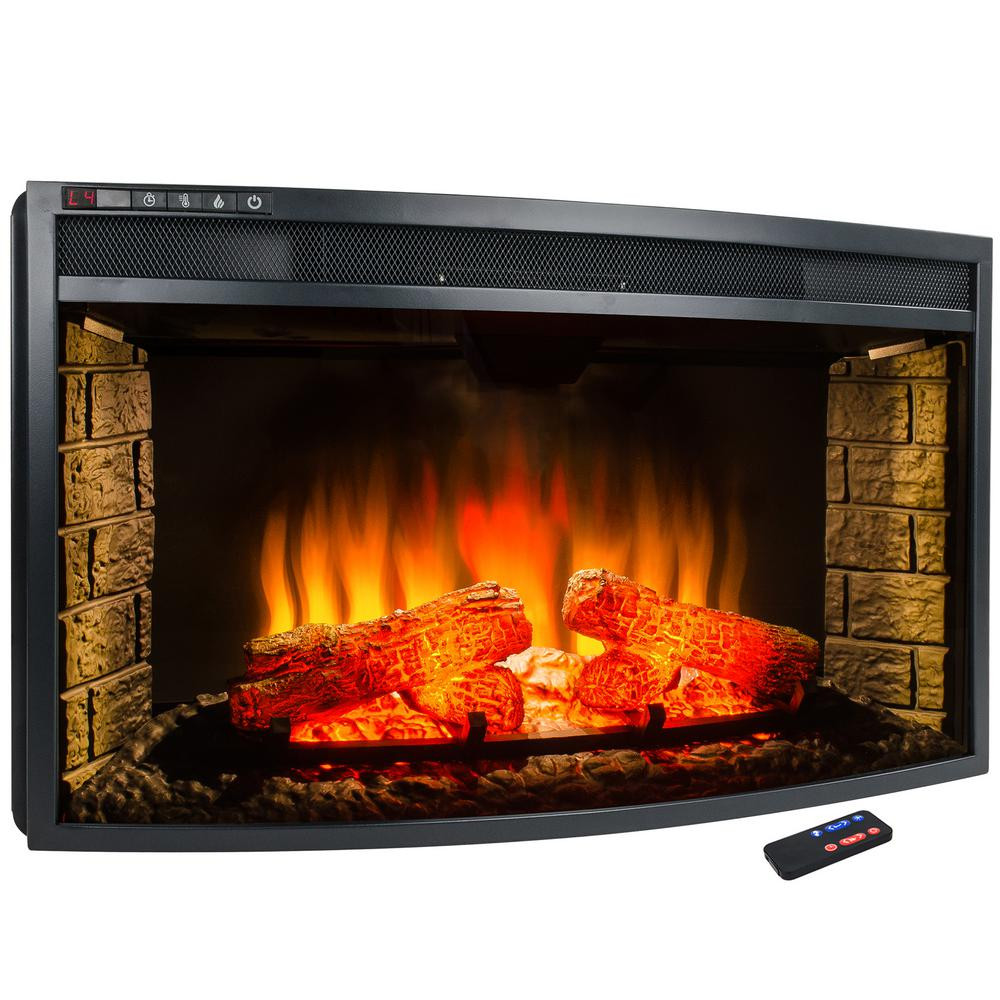 Electric Fireplace Logs With Heater
 AKDY 33 in Freestanding Electric Fireplace Insert Heater