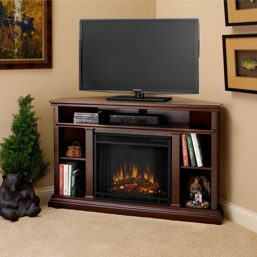 Electric Fireplace Media
 Real Flame Churchill 51 in Corner Media Console Electric