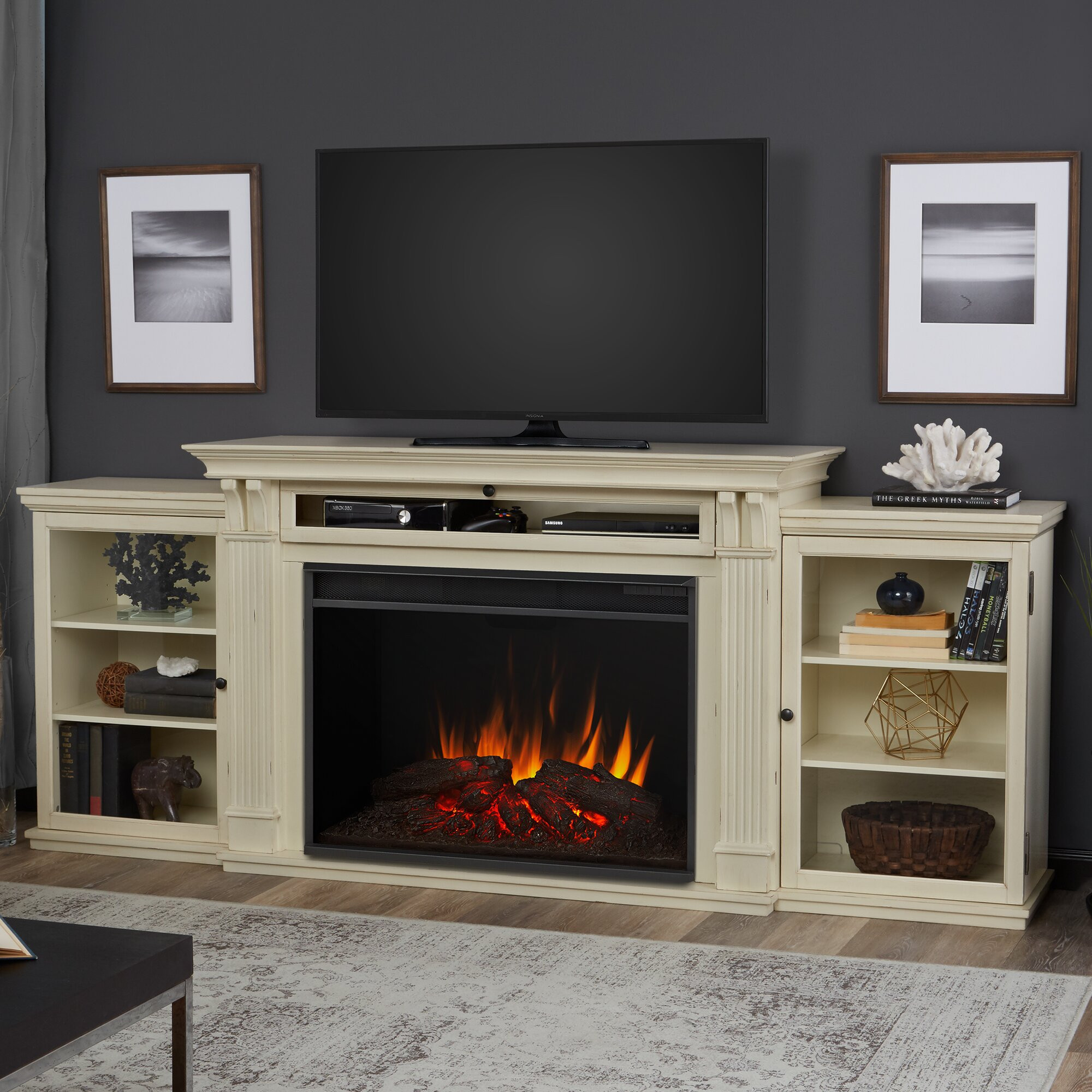 Electric Fireplace Wall Unit
 Real Flame Grand Tracey Entertainment Unit Electric