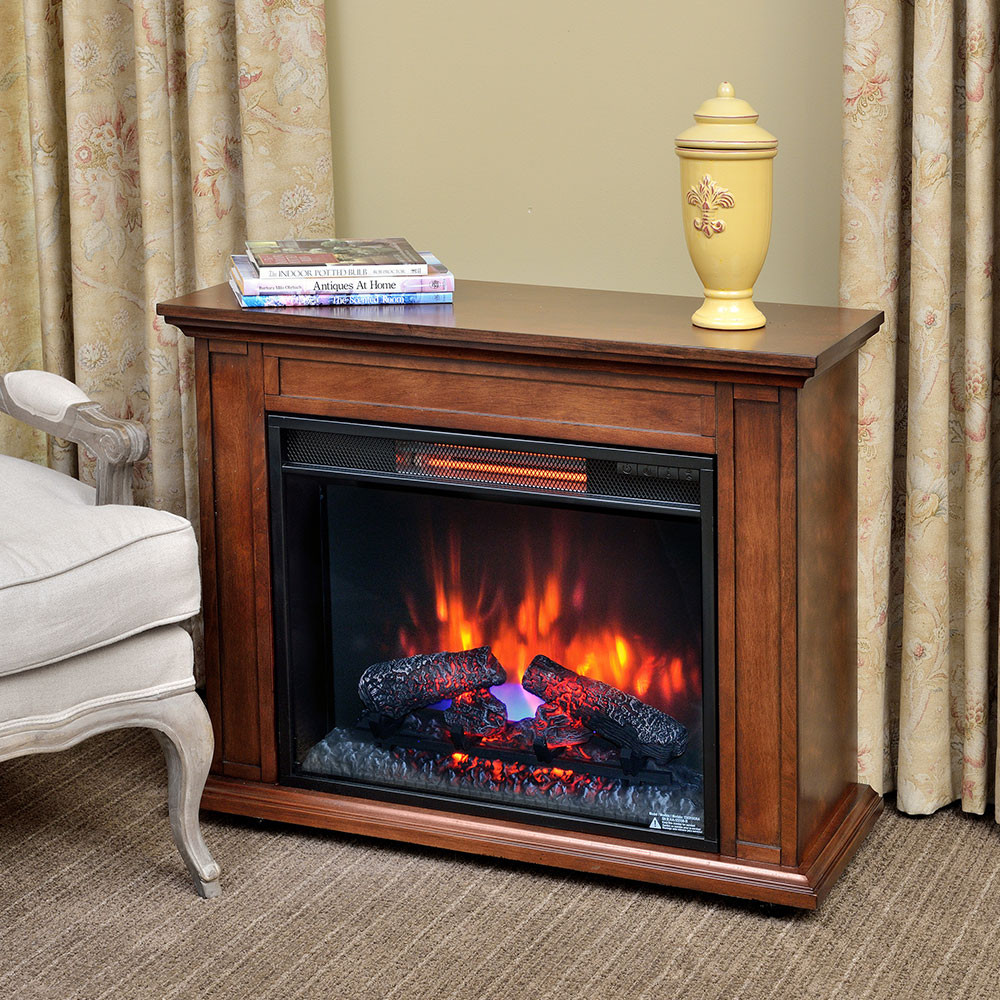 Electric Infrared Fireplace Heaters
 Carlisle Infrared Electric Fireplace Heater in Mahogany