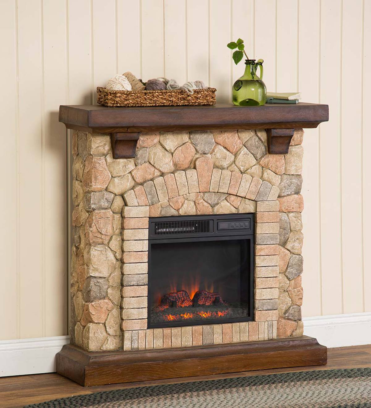 Electric Infrared Fireplace Heaters
 Stacked Stone Electric Infrared Quartz Fireplace Heater