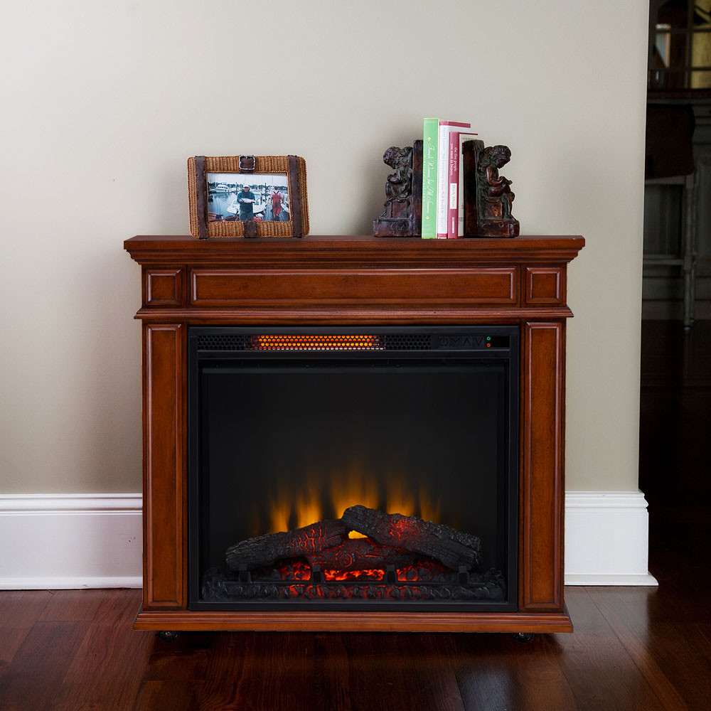 Electric Infrared Fireplace Heaters
 fort Smart Perri Infrared Rolling Fireplace Mahogany