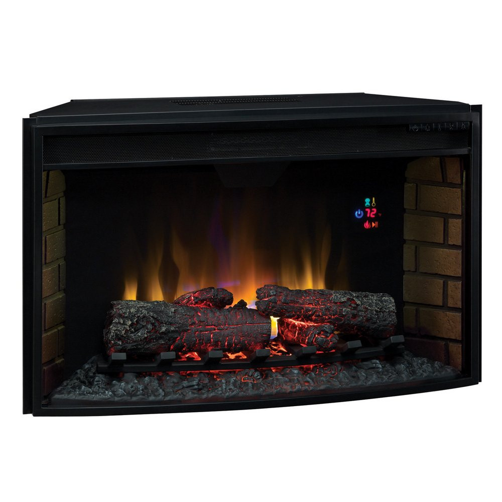 Electric Logs Fireplace Inserts
 32" ClassicFlame Spectrafire Curved Electric Fireplace