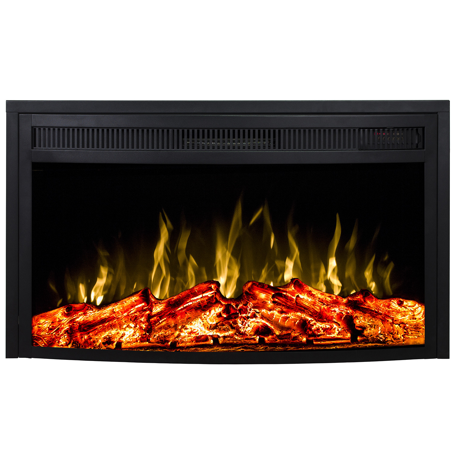 Electric Logs Fireplace Inserts
 33 Inch Curved Ventless Heater Electric Fireplace Insert