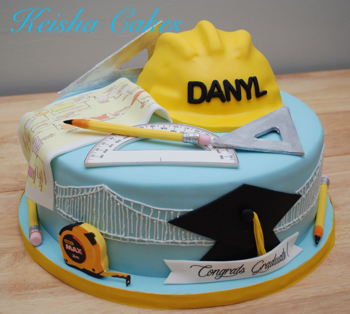 Electrical Engineering Graduation Party Ideas
 Civil engineer graduation cake With edible hard hat