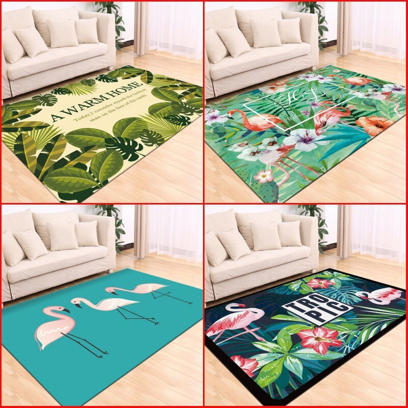 Elegant Rugs For Living Room
 3D Elegant Northern Europe Flamingo Carpet Rectangular