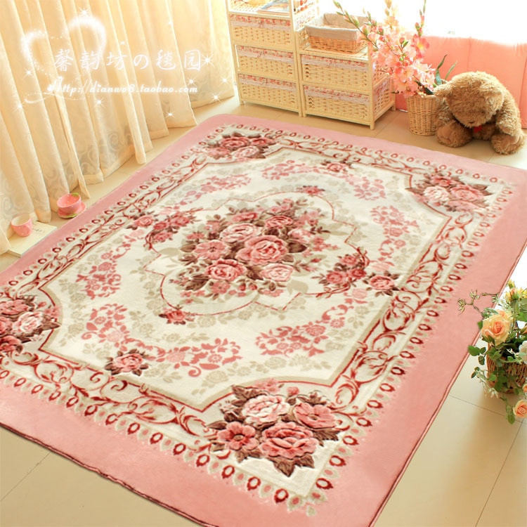 Elegant Rugs For Living Room
 WINLIFE Romantic Pink Rose Rug For Living Room Elegant