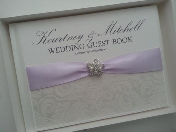 Elegant Wedding Guest Book
 Elegant Handmade Personalised Wedding Guest Book luxury
