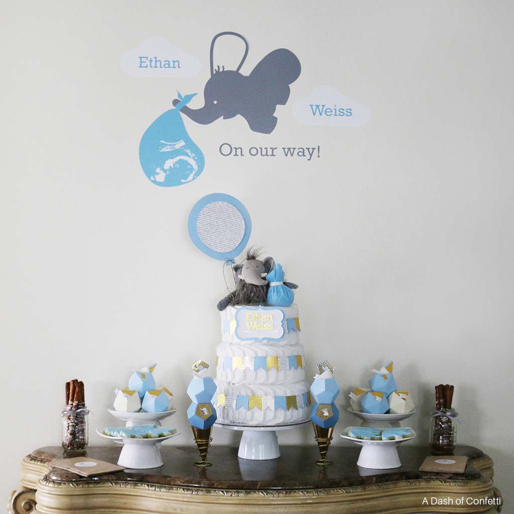 Elephant Decor For Baby Shower
 Geometric Elephant Themed Baby Shower