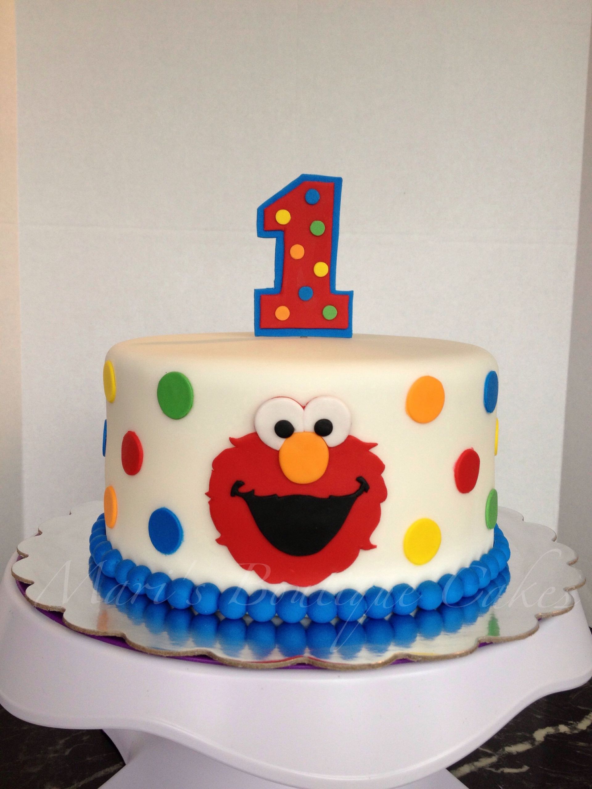 Elmo Birthday Cake Ideas
 Elmo 1st birthday cake by Mari s Boutique Cakes