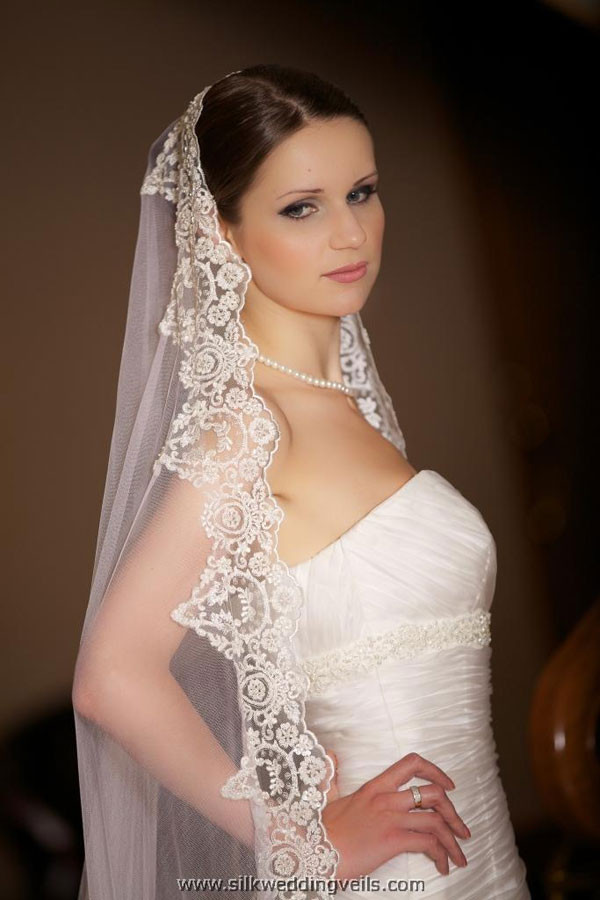 Embroidered Wedding Veils
 embroidered long bridal veil