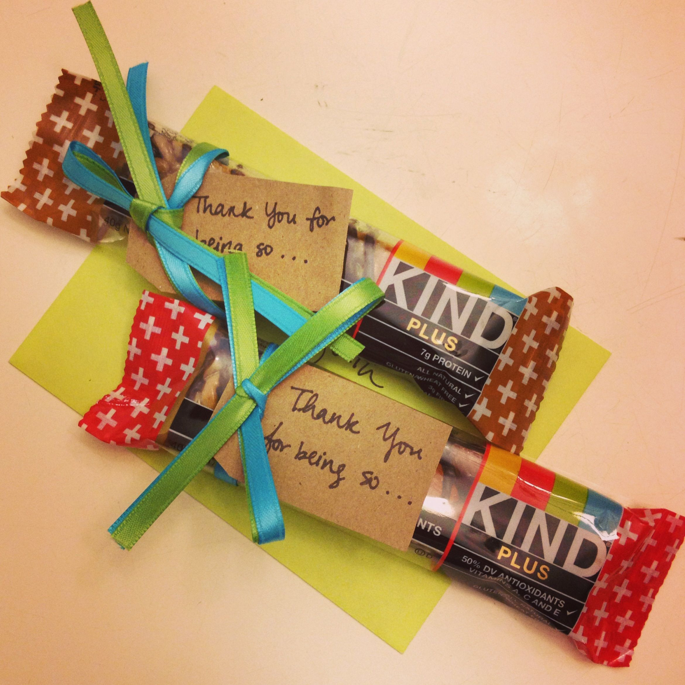 Employee Thank You Gift Ideas
 Cute thank you t idea using KIND bars