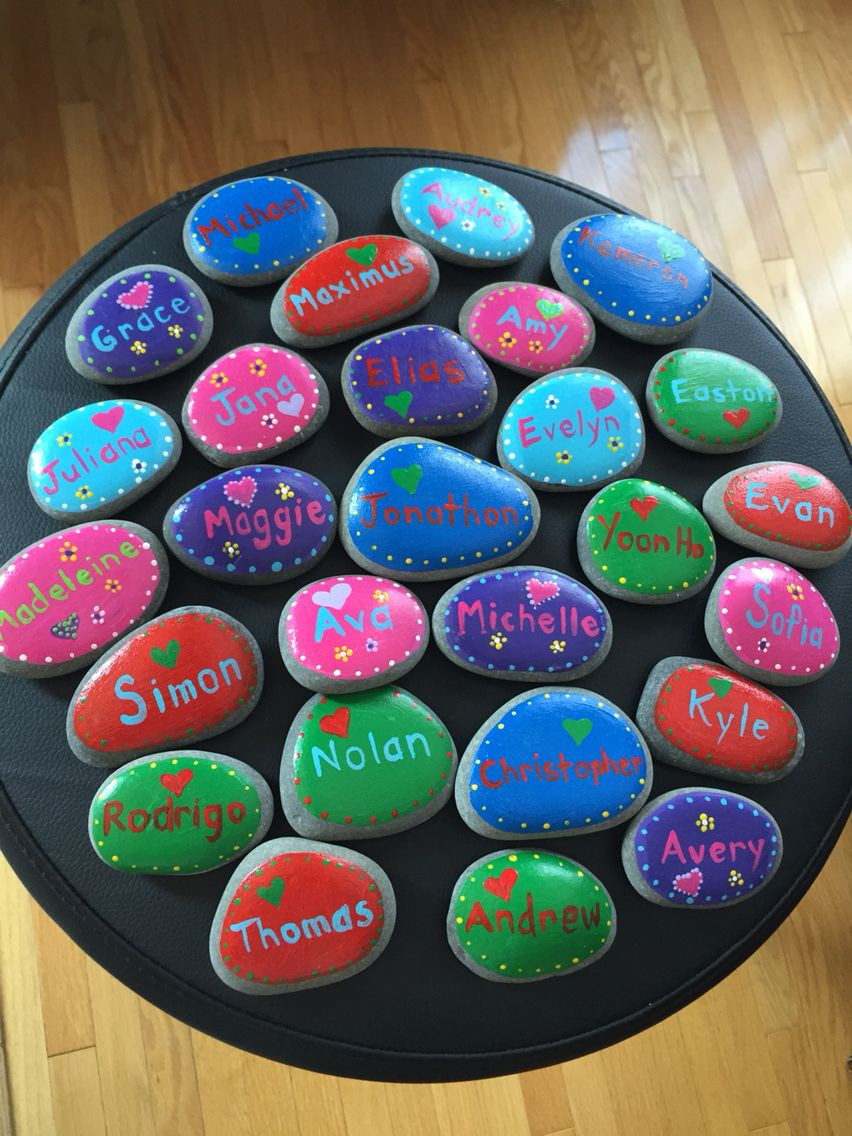 End Of School Year Gifts For Kids
 Painted name stones for end of year student ts