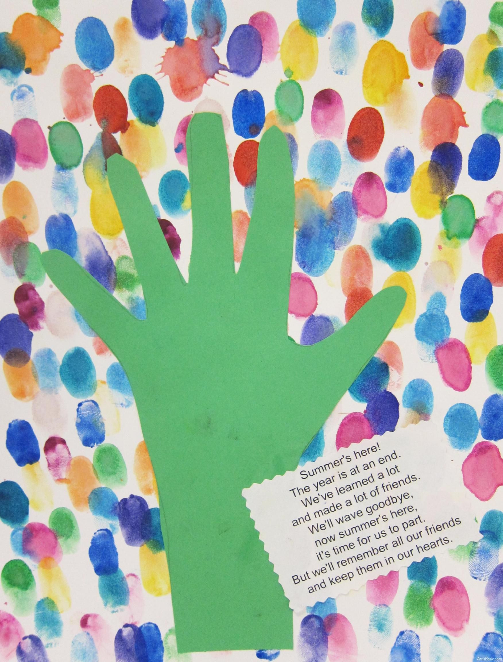 End Of The Year Crafts For Preschoolers
 End of Year Kindergarten Fingerprint Art