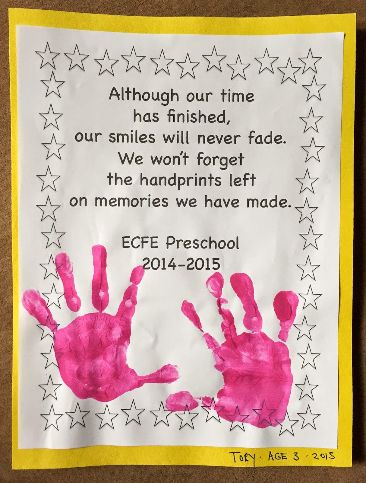 End Of Year Preschool Craft
 Live Inside My Bubble End of School Year Handprint Craft