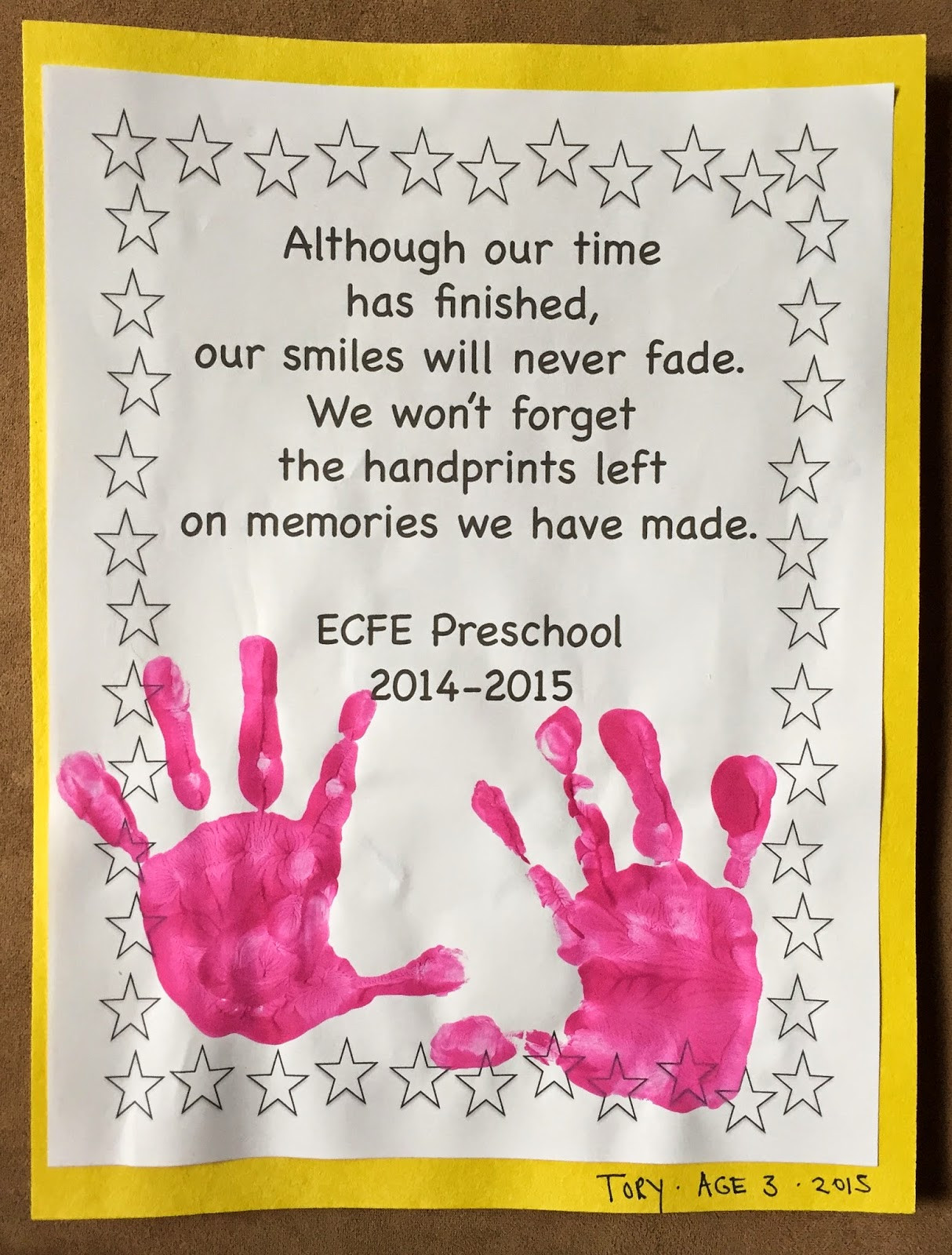 End Of Year Preschool Crafts
 Live Inside My Bubble End of School Year Handprint Craft