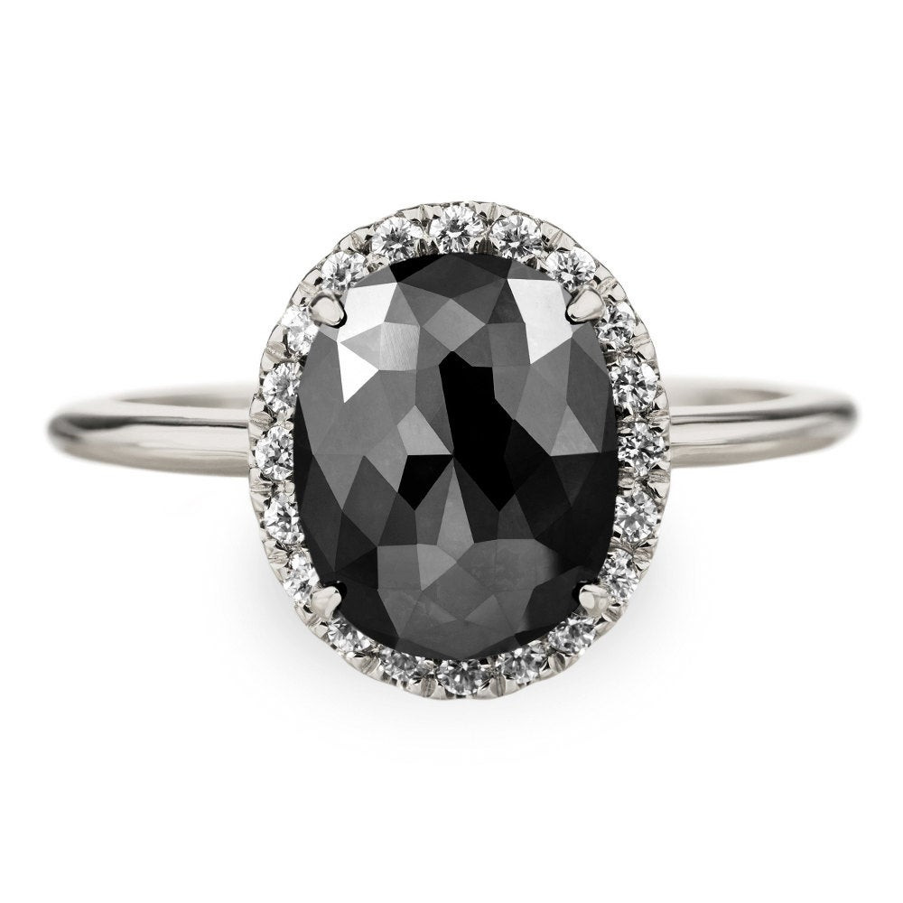Engagement Rings Black Diamonds
 2 5 Carat Black Diamond Engagement Ring 14k White Gold