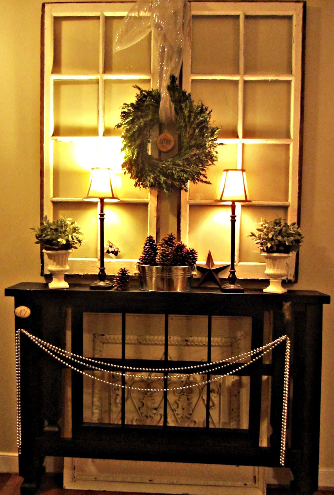 Entryway Christmas Decorating Ideas
 Down to Earth Style Foyer Christmas Mantel
