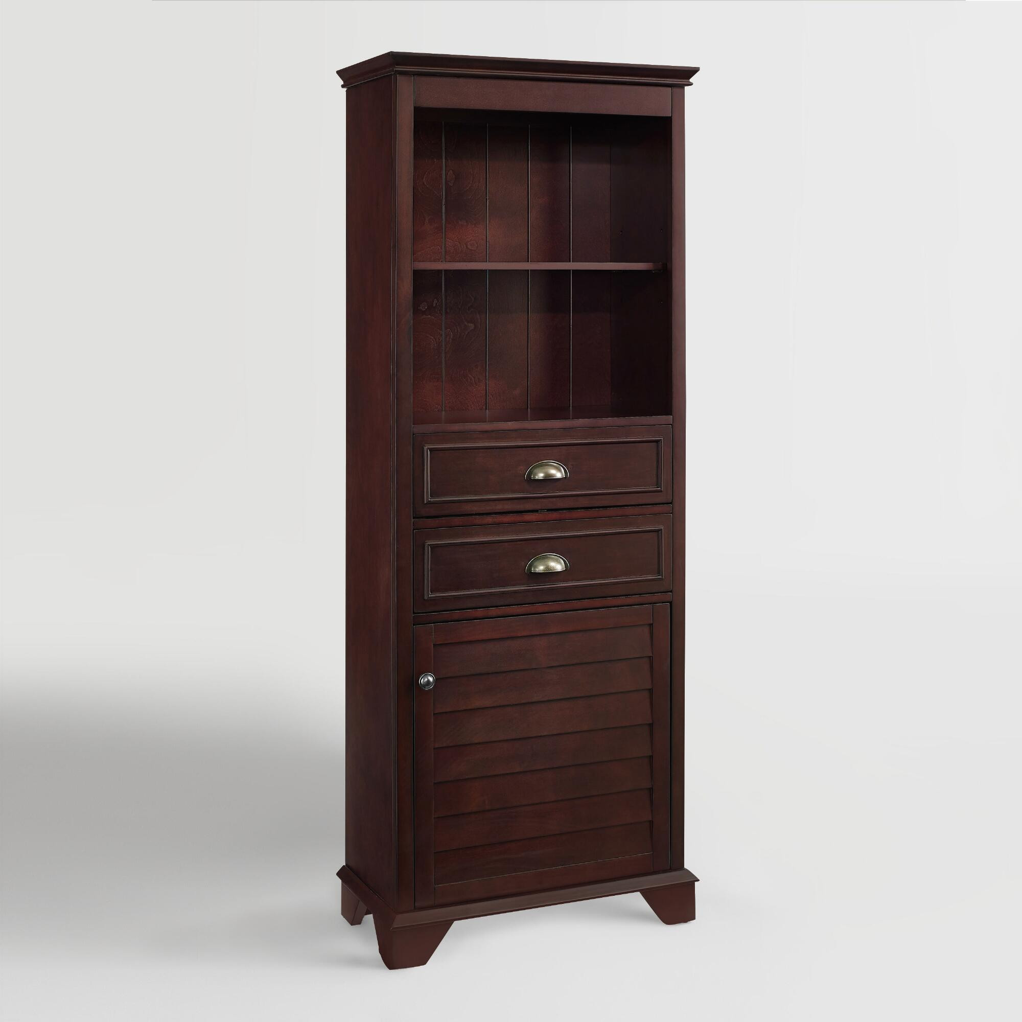 Espresso Bathroom Cabinet
 Espresso Wood Maryella Tall Bathroom Cabinet