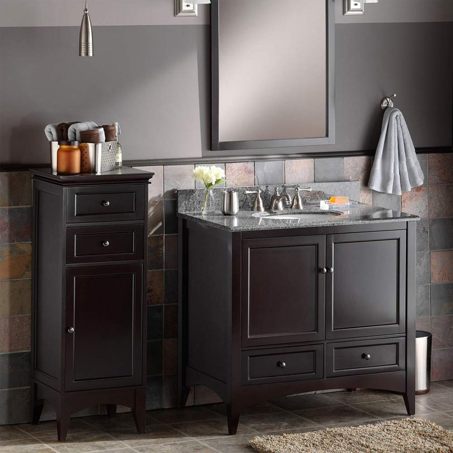 Espresso Bathroom Cabinet
 Foremost 43" Berkshire Bathroom Floor Cabinet Espresso