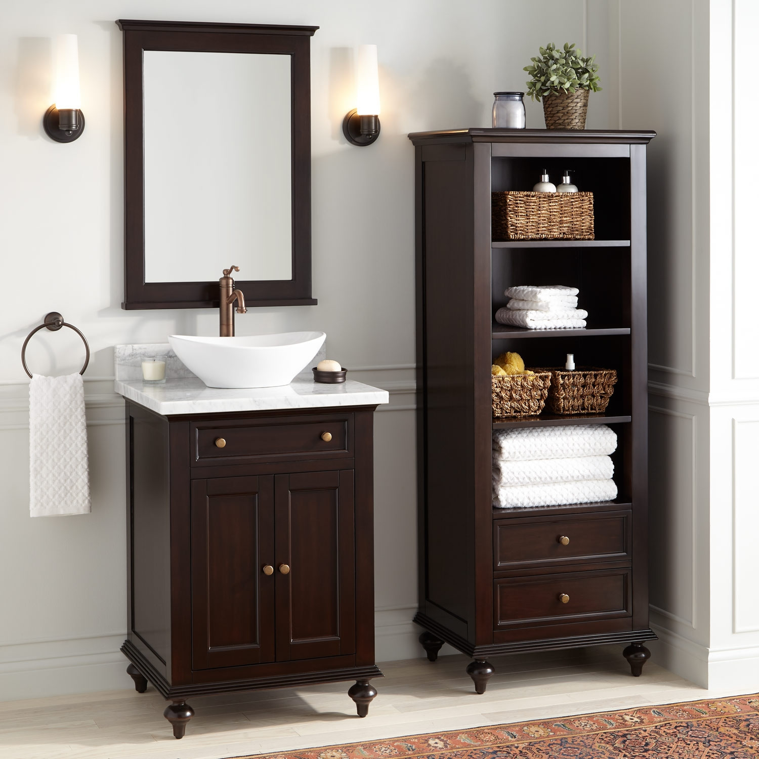 Espresso Bathroom Cabinet
 Keller Mahogany Linen Storage Cabinet Dark Espresso