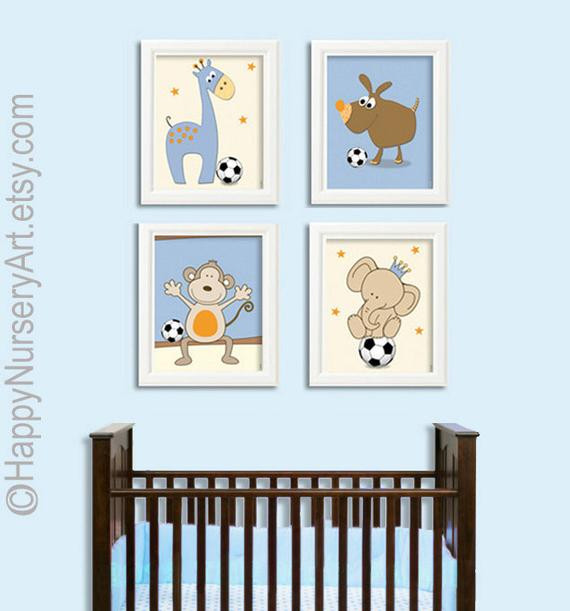 Etsy Baby Room Decor
 Items similar to Soccer ball nursery art prints nursery