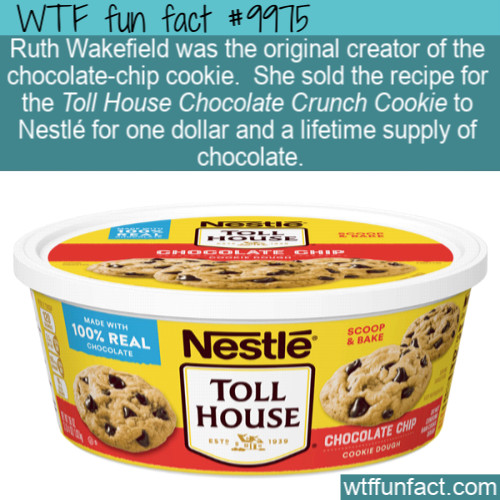 Facts About Chocolate Chip Cookies
 Fun Food Fact Chocolate Chip Cookie Deal WTF Facts