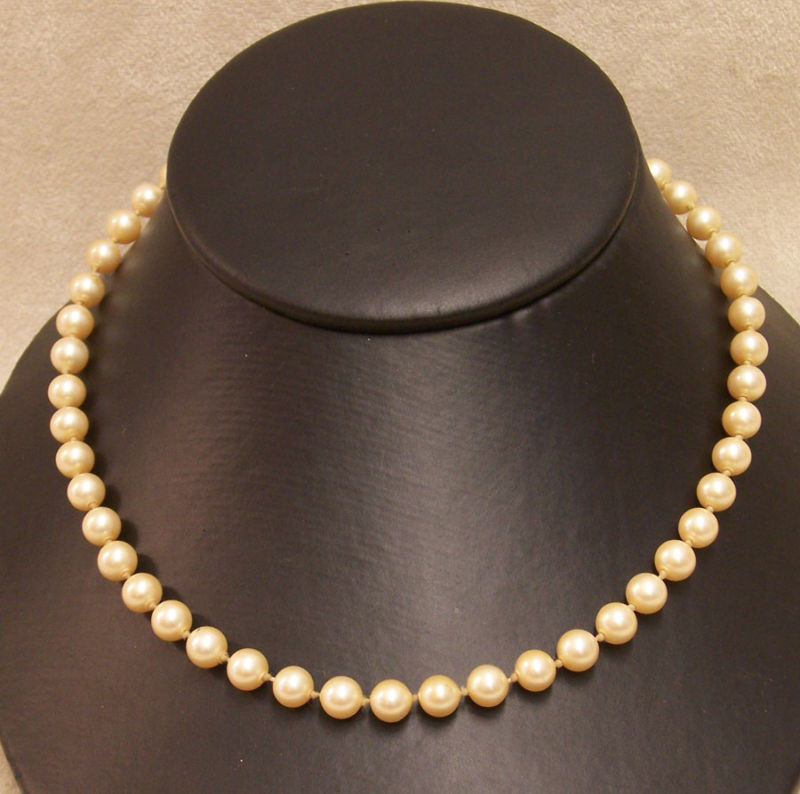 Fake Pearl Necklaces
 VINTAGE FAUX PEARL NECKLACE 24" CREAM PEARLS JL 182
