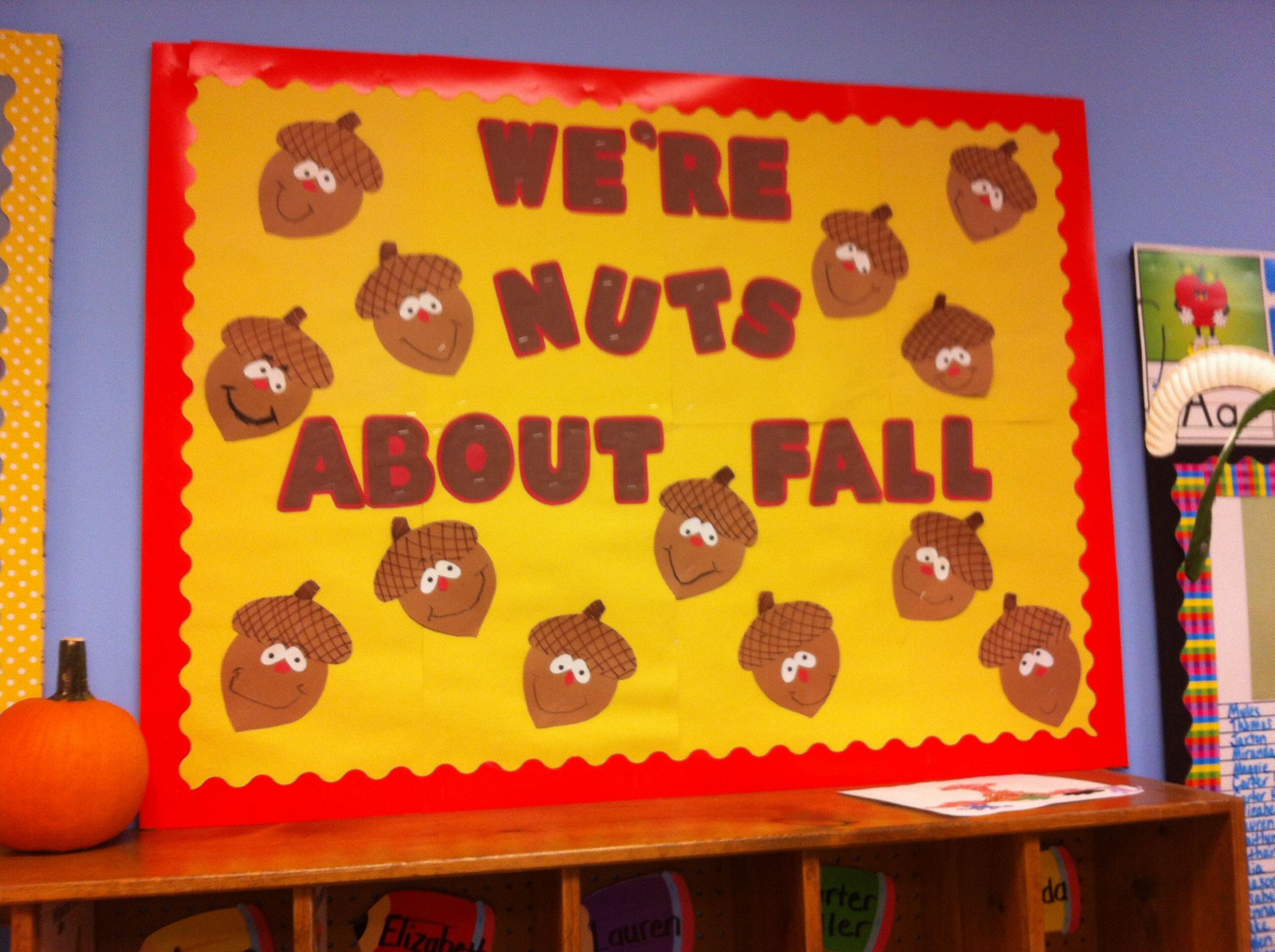 Fall Bulletin Board Ideas Elementary
 Fall bulletin board Acorns nuts about fall Pre k and