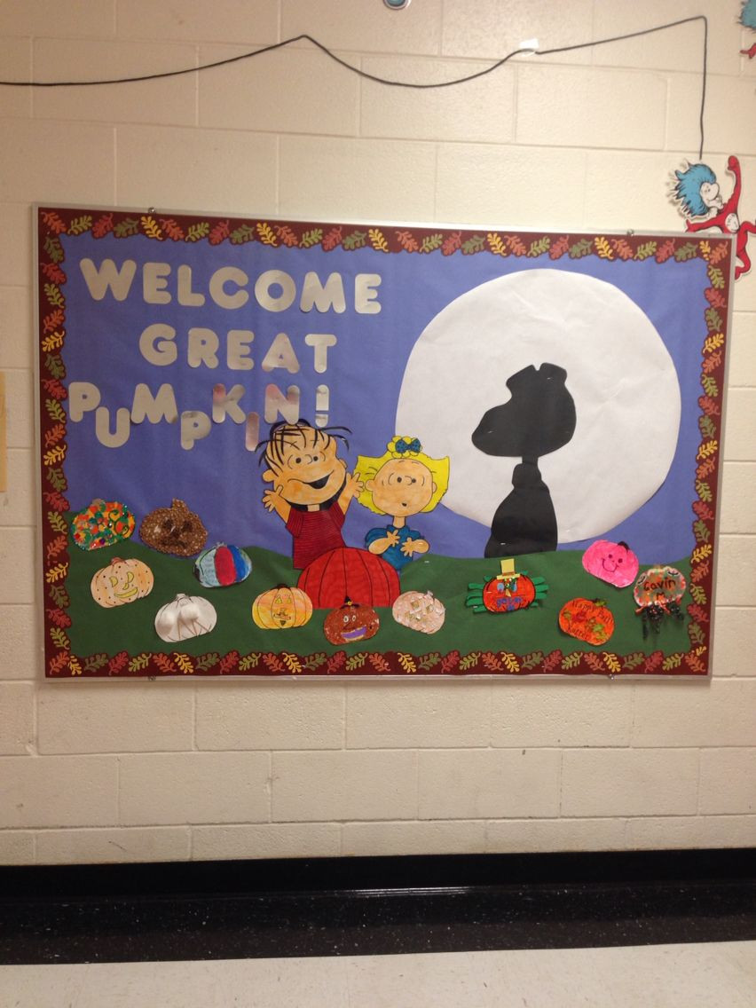 Fall Bulletin Board Ideas Elementary
 My fall bulletin board It s the great pumpkin Charlie