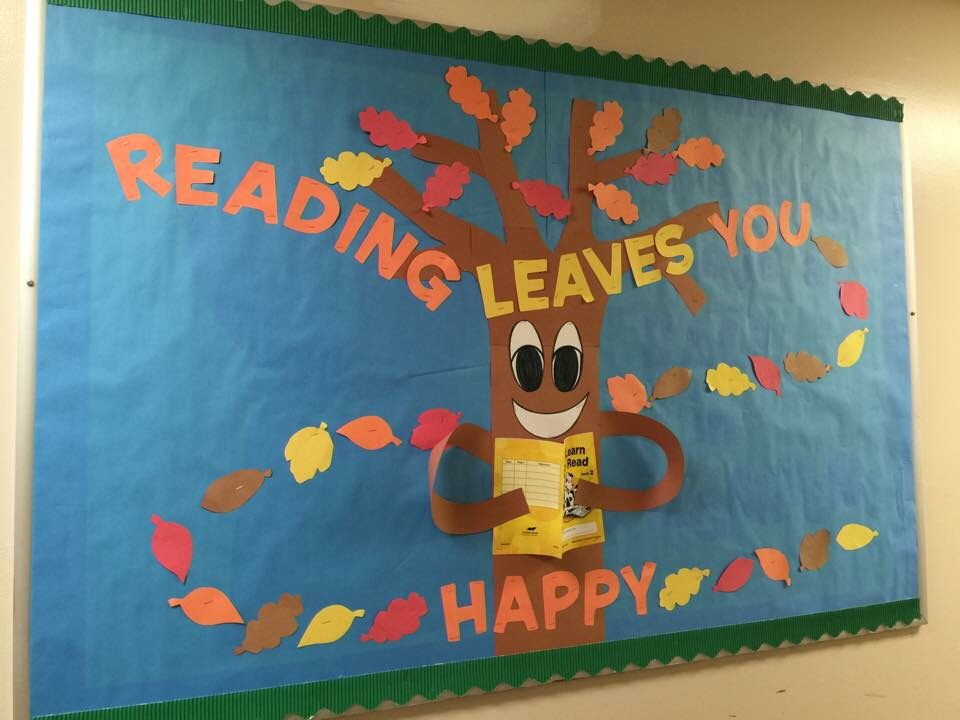 Fall Bulletin Board Ideas Elementary
 Fall bulletin board "Reading leaves you happy