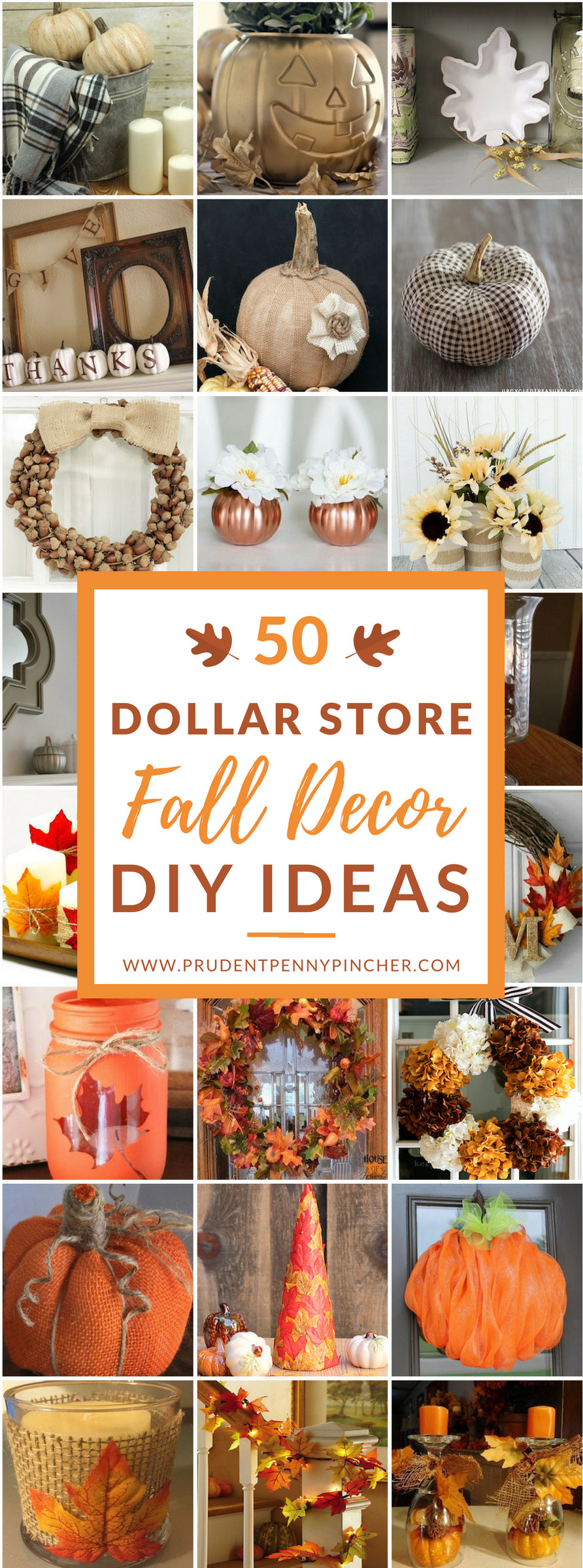 Fall Decorating Ideas DIY
 50 Dollar Store Fall Decor DIY Ideas Prudent Penny Pincher