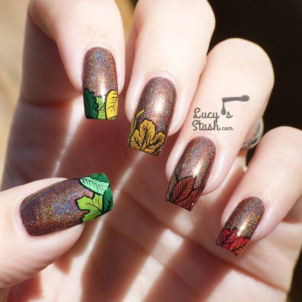 Fall Leaves Nail Designs
 50 Latest Autumn Fall Nail Art Design Ideas