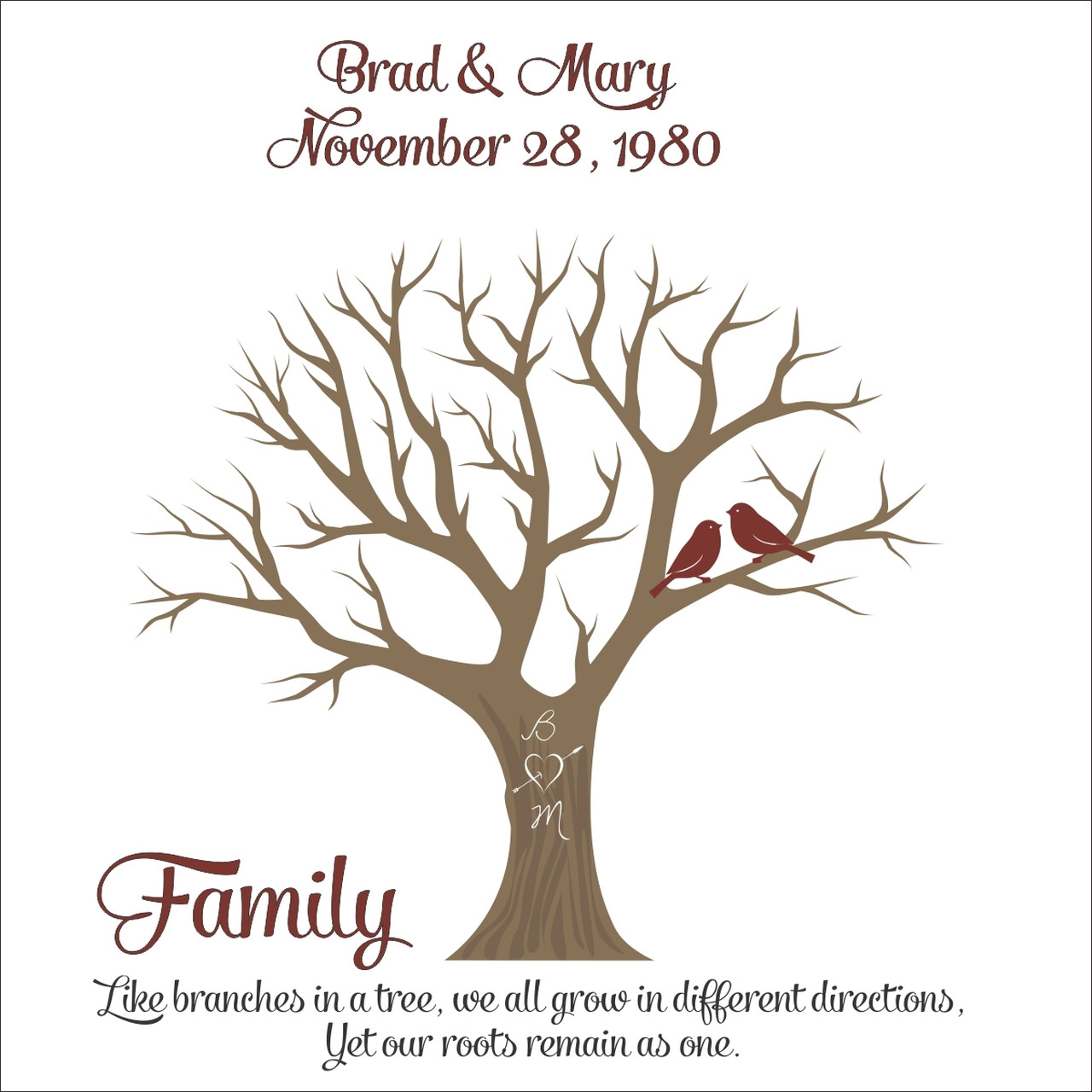 Family Tree Quote
 Family Quote and Personalized Family Tree Wall Canvas