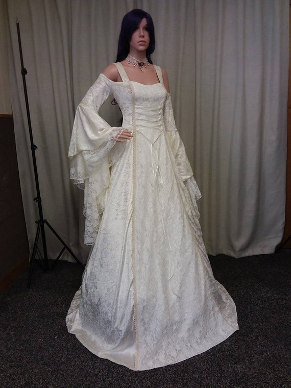 Fantasy Wedding Gowns
 Boho wedding dress fantasy wedding Fae gown me val