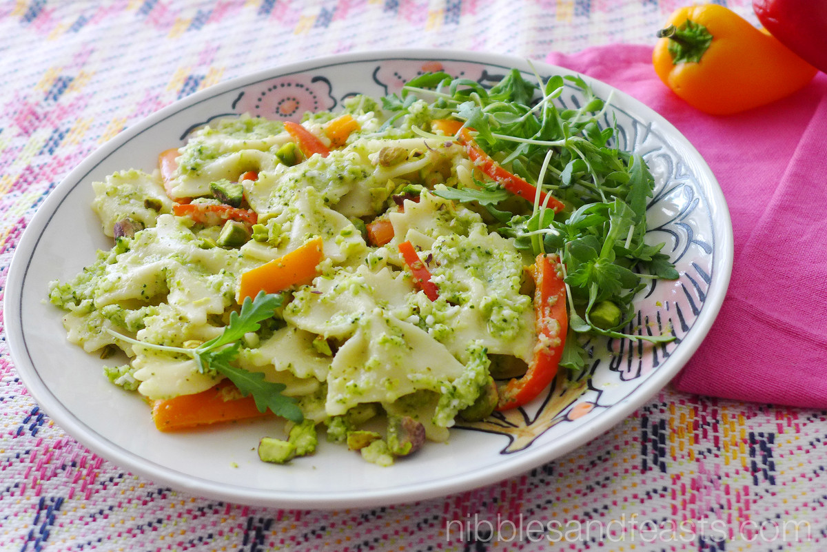 Farfalle Pasta Salad Recipes
 Farfalle Pasta Salad with Broccoli Pesto Nibbles and Feasts